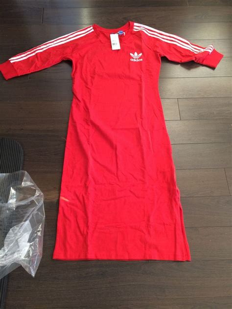 red and white adidas dress